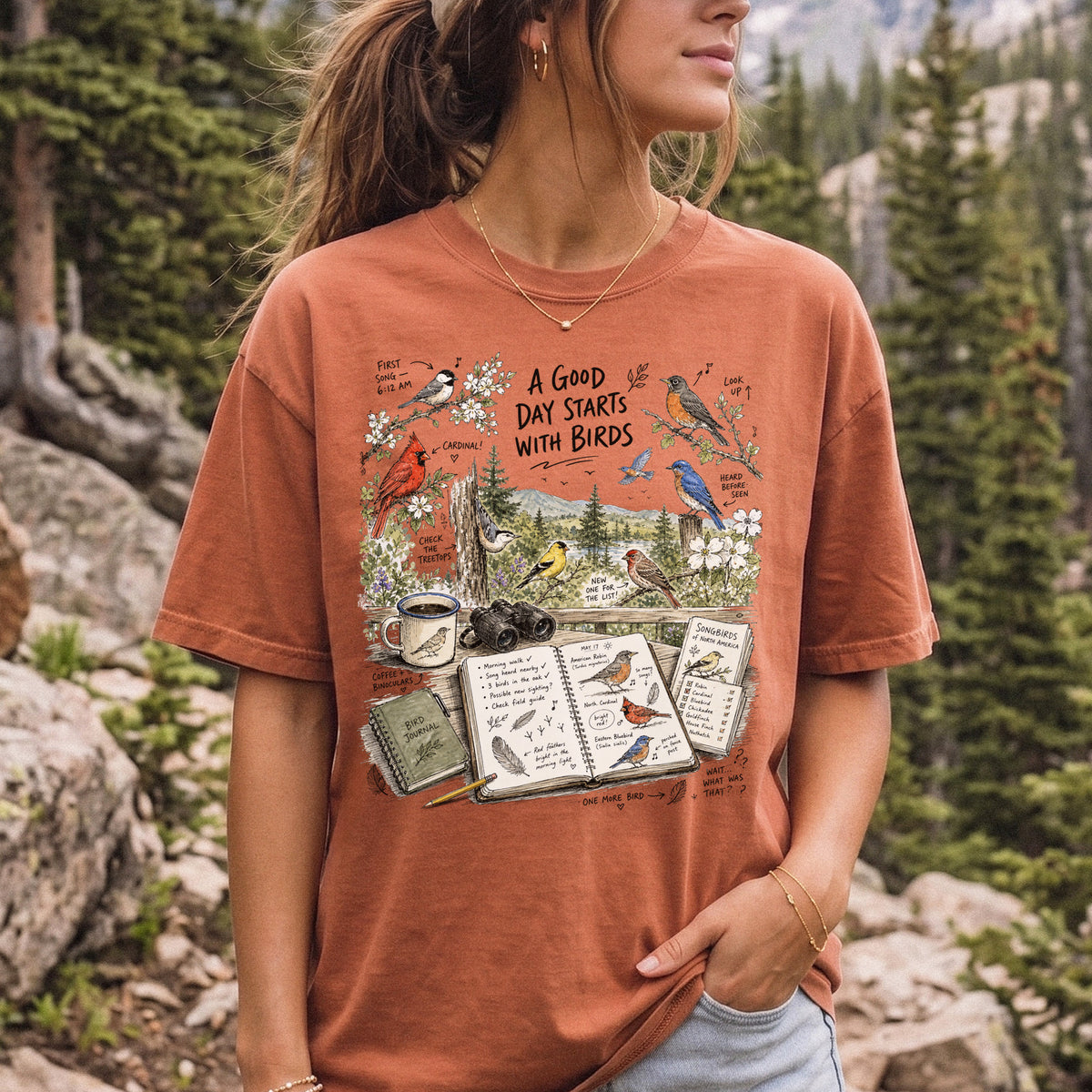 A Good Day Starts with Birds Comfort Colors Shirt – Songbirds Tee