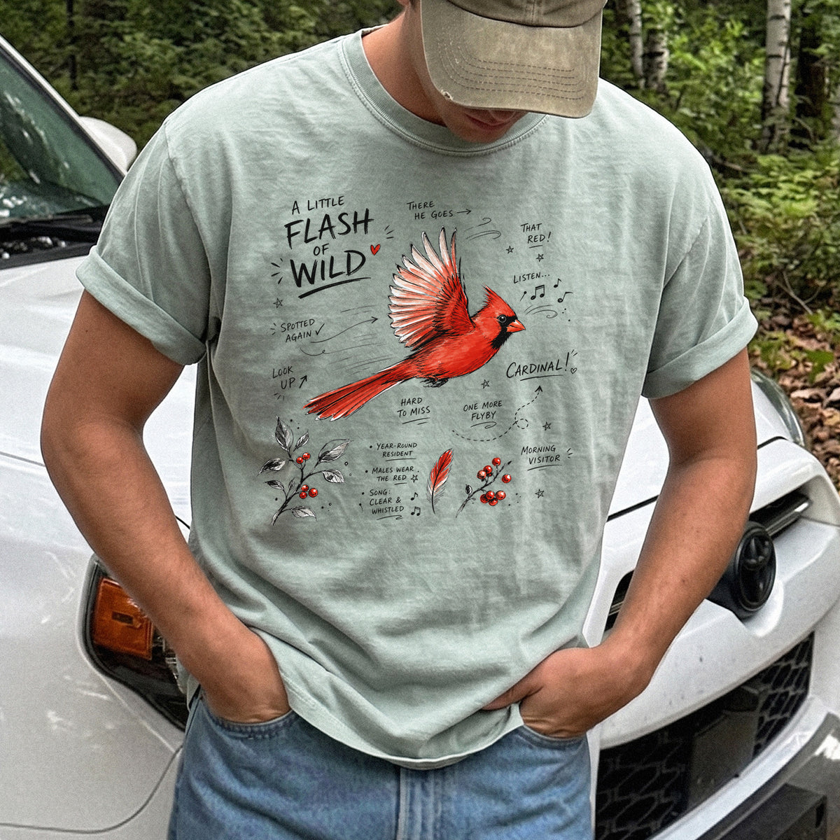 A Little Flash of Wild Comfort Colors Shirt – Northern Cardinal Tee