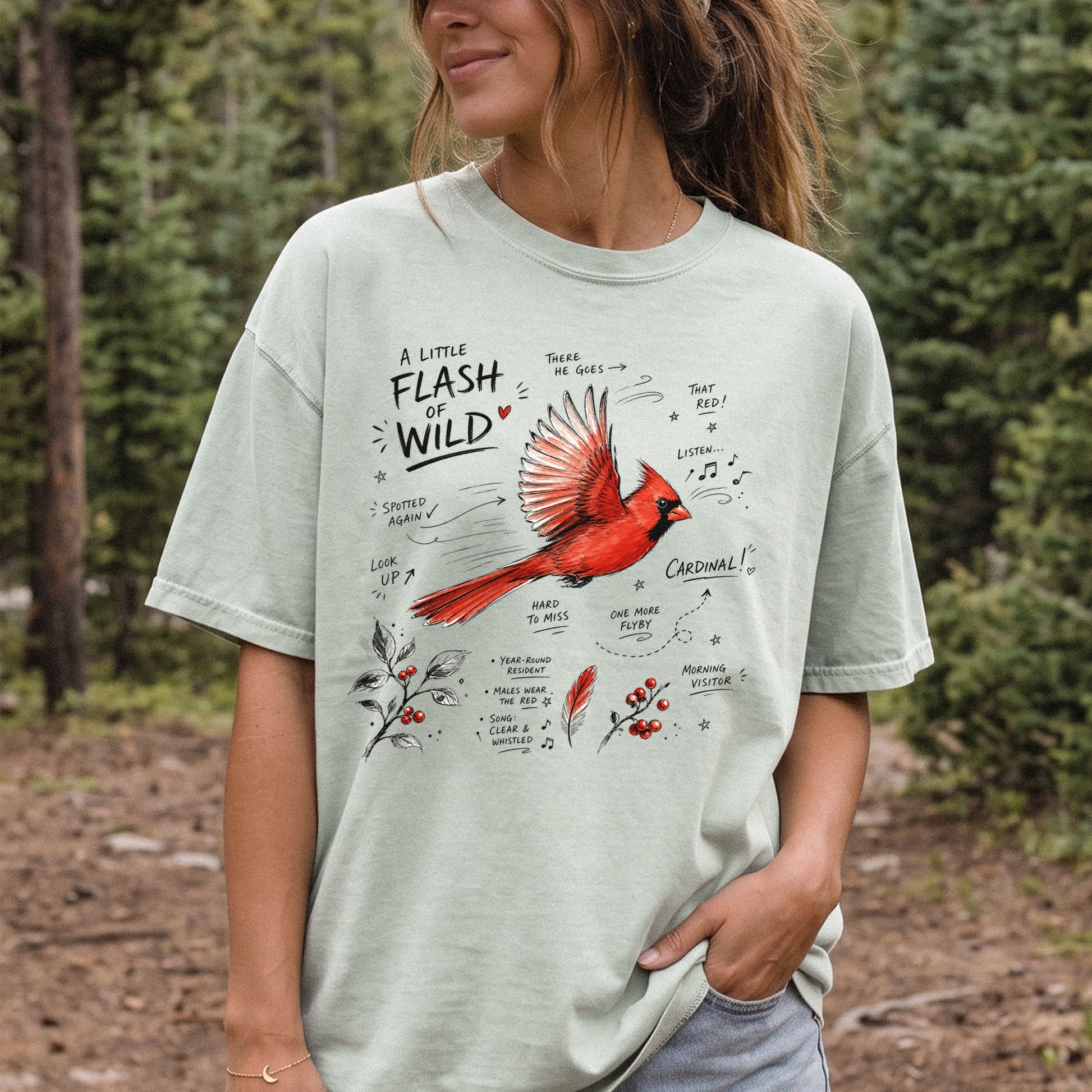 A Little Flash of Wild Comfort Colors Shirt – Northern Cardinal Tee