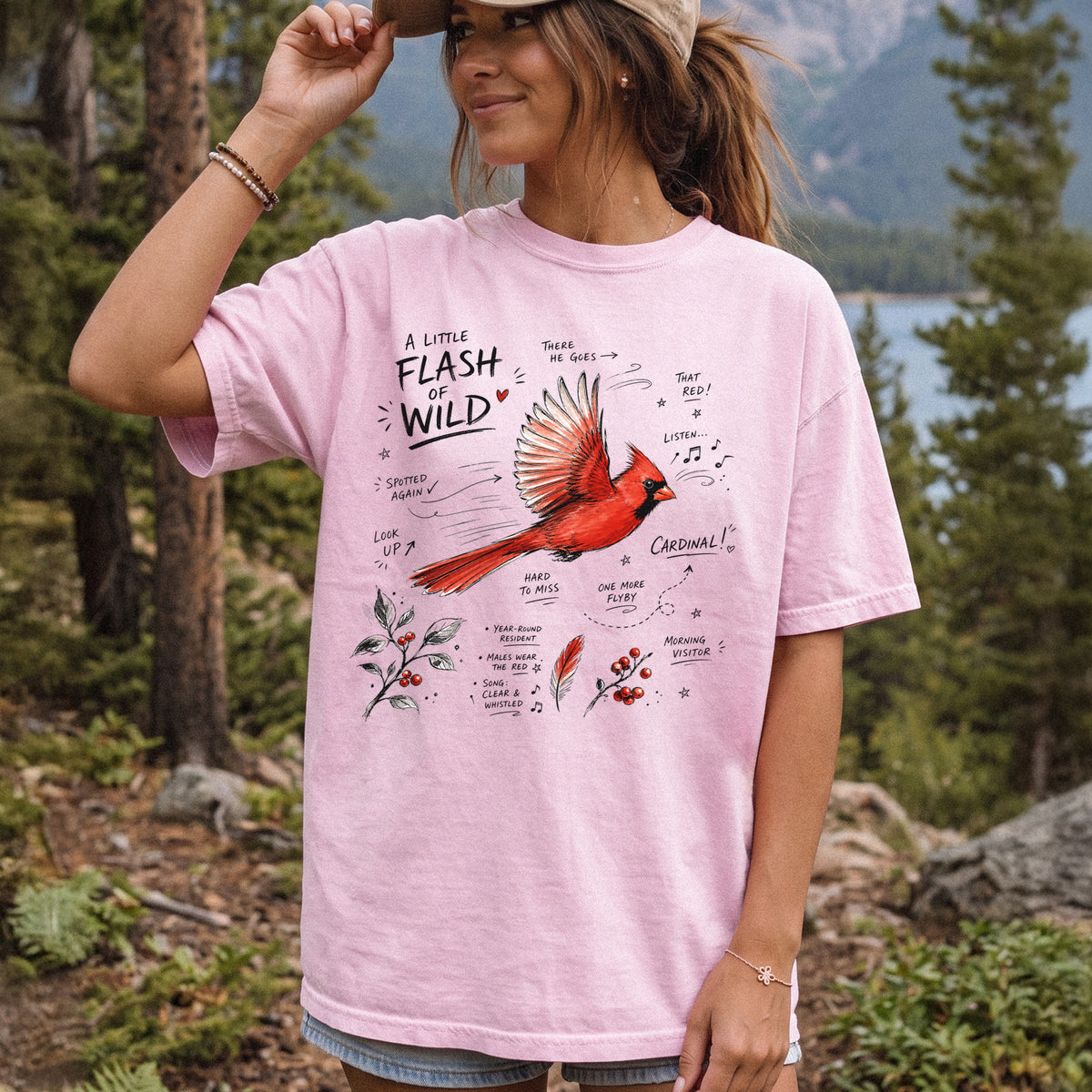 A Little Flash of Wild Comfort Colors Shirt – Northern Cardinal Tee