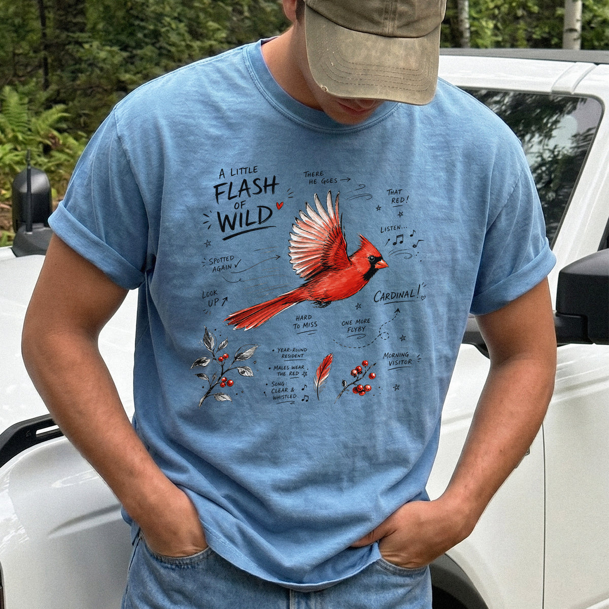 A Little Flash of Wild Comfort Colors Shirt – Northern Cardinal Tee