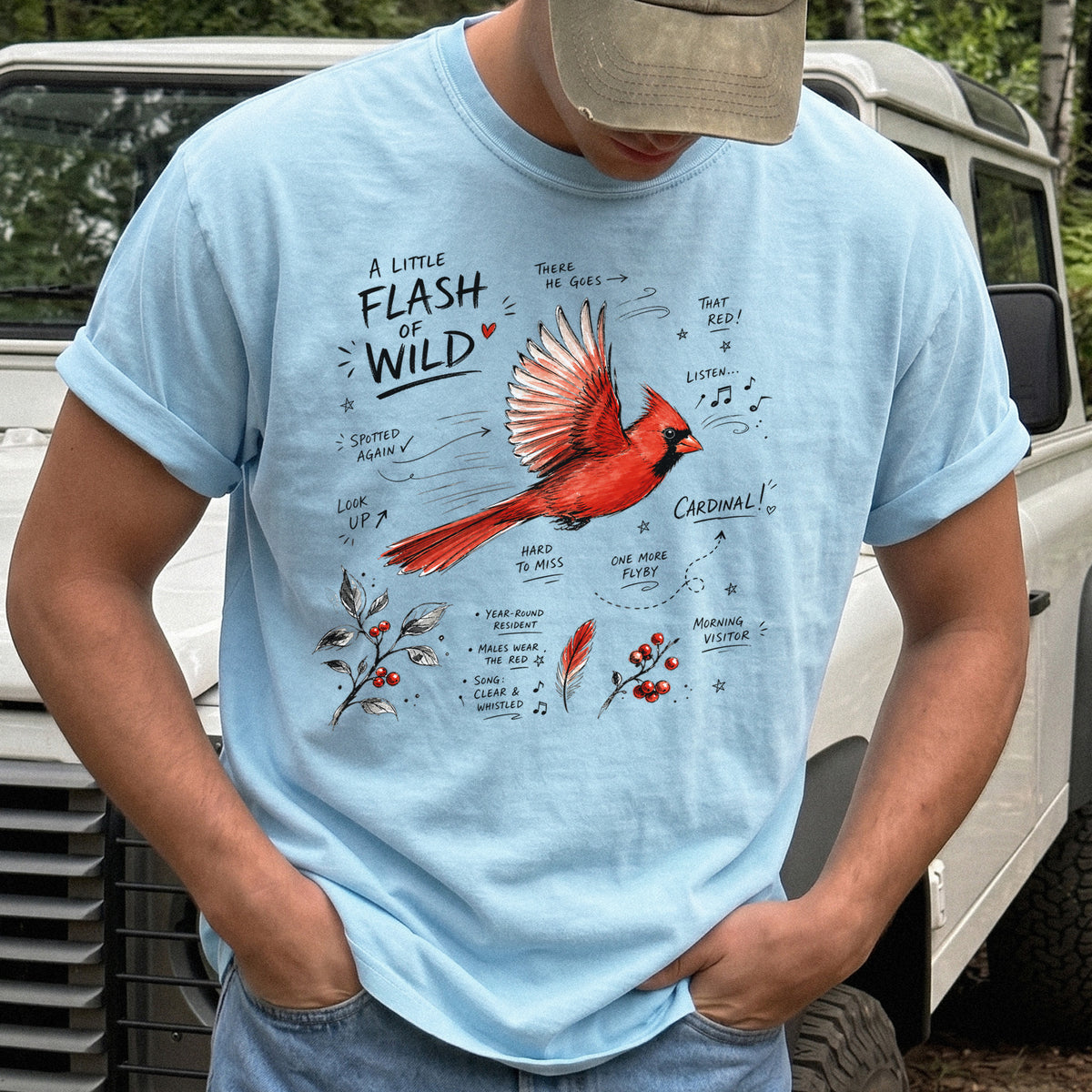 A Little Flash of Wild Comfort Colors Shirt – Northern Cardinal Tee