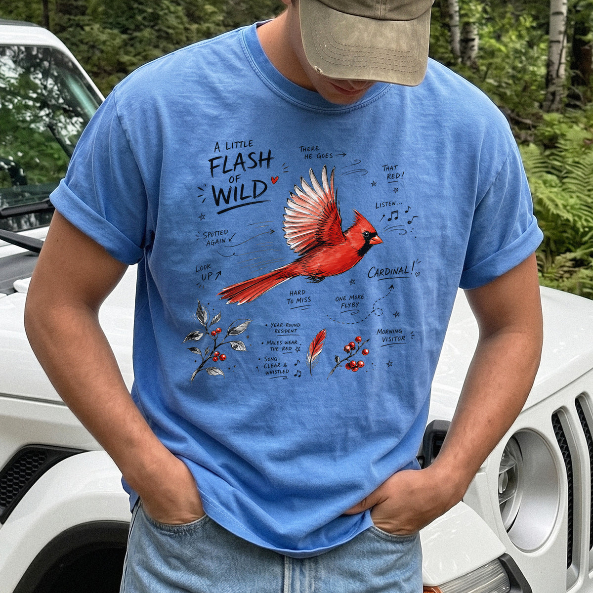 A Little Flash of Wild Comfort Colors Shirt – Northern Cardinal Tee
