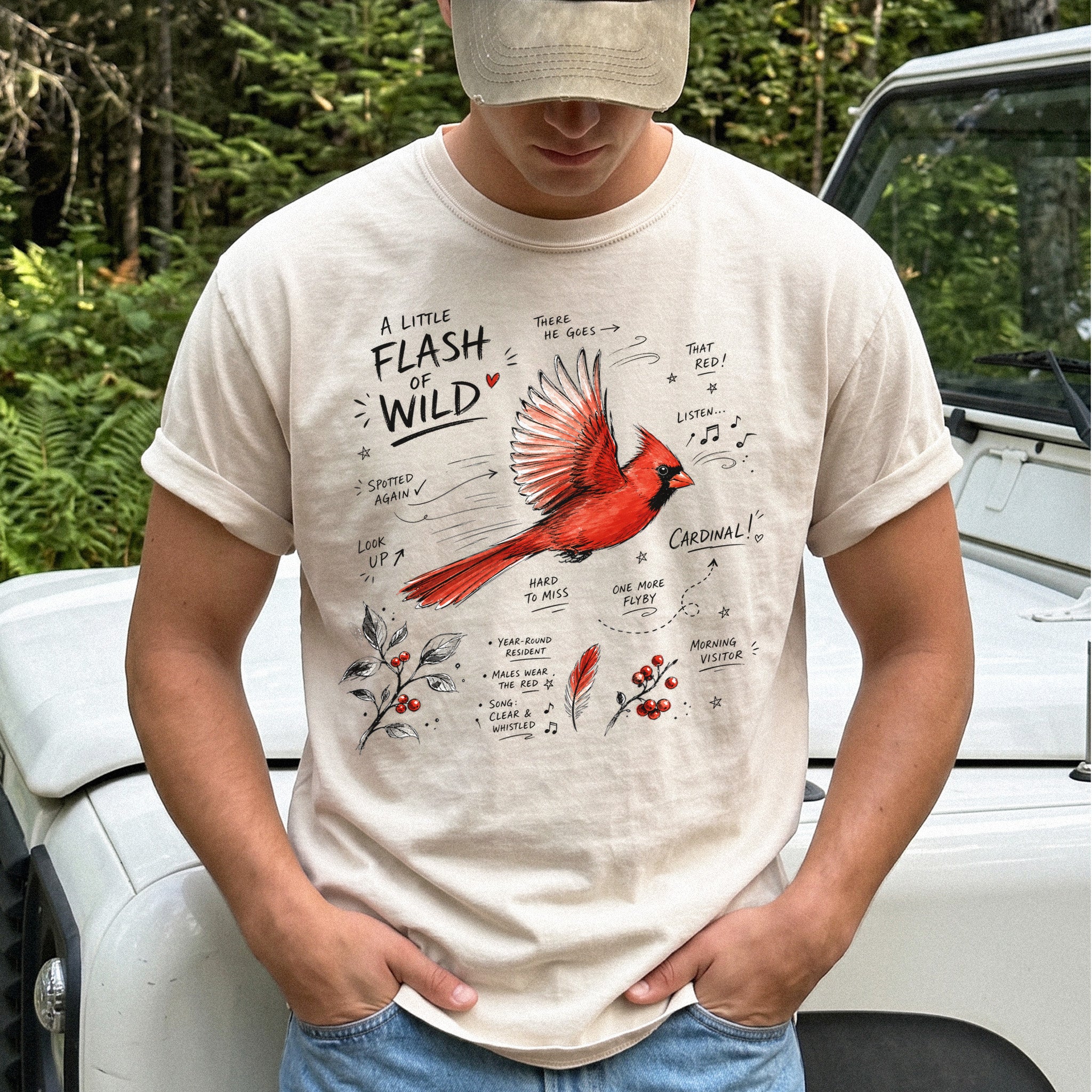 A Little Flash of Wild Comfort Colors Shirt – Northern Cardinal Tee