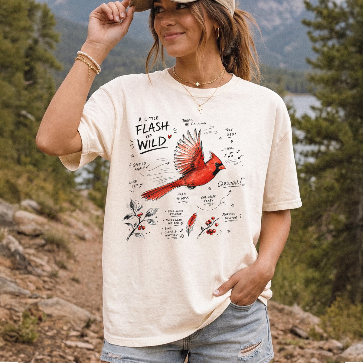 A Little Flash of Wild Comfort Colors Shirt – Northern Cardinal Tee