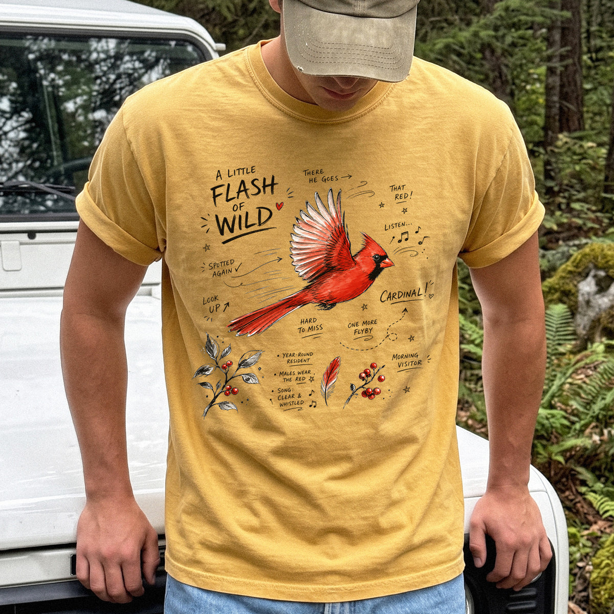 A Little Flash of Wild Comfort Colors Shirt – Northern Cardinal Tee