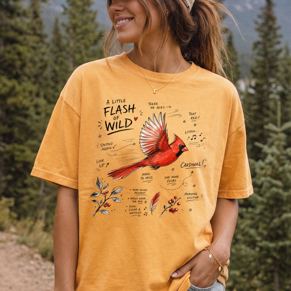 A Little Flash of Wild Comfort Colors Shirt – Northern Cardinal Tee