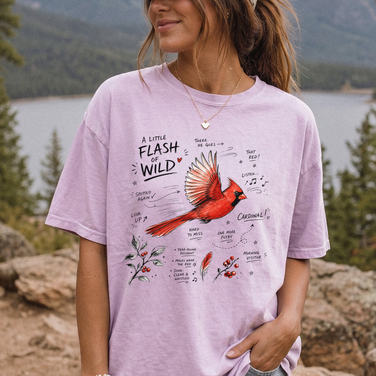 A Little Flash of Wild Comfort Colors Shirt – Northern Cardinal Tee