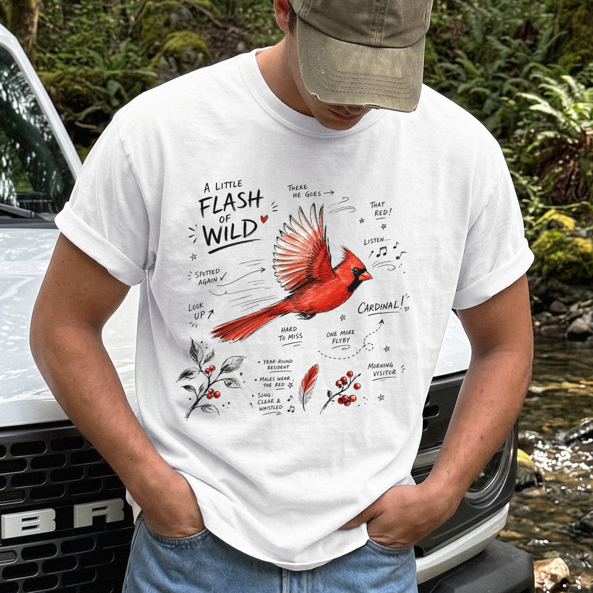 A Little Flash of Wild Comfort Colors Shirt – Northern Cardinal Tee