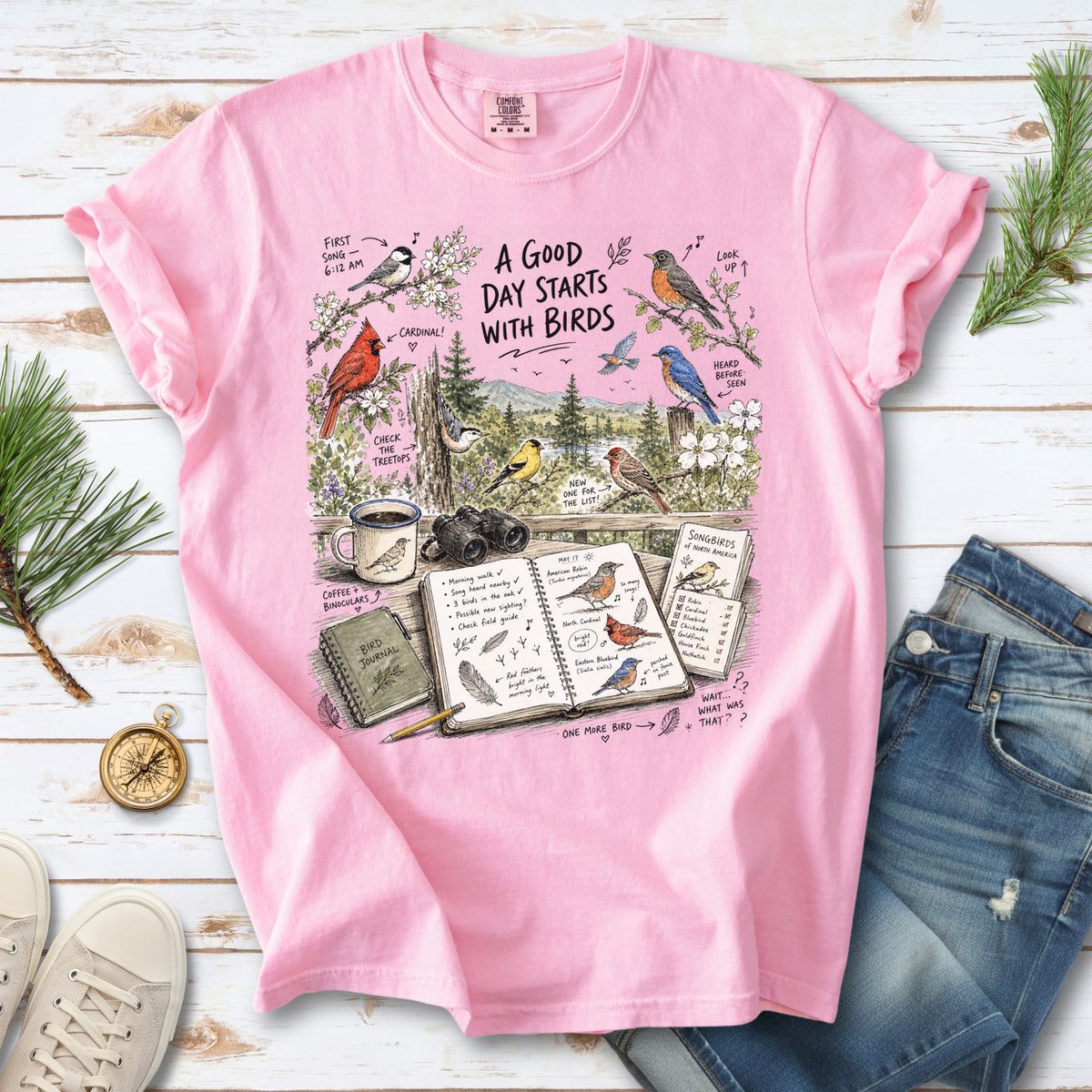 A Good Day Starts with Birds Comfort Colors Shirt – Songbirds Tee