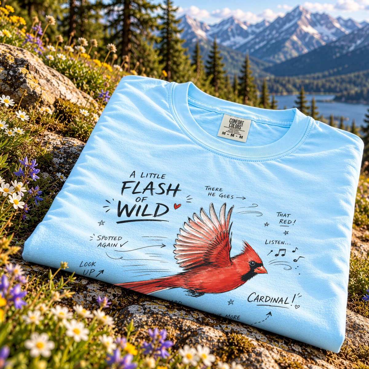 A Little Flash of Wild Comfort Colors Shirt – Northern Cardinal Tee