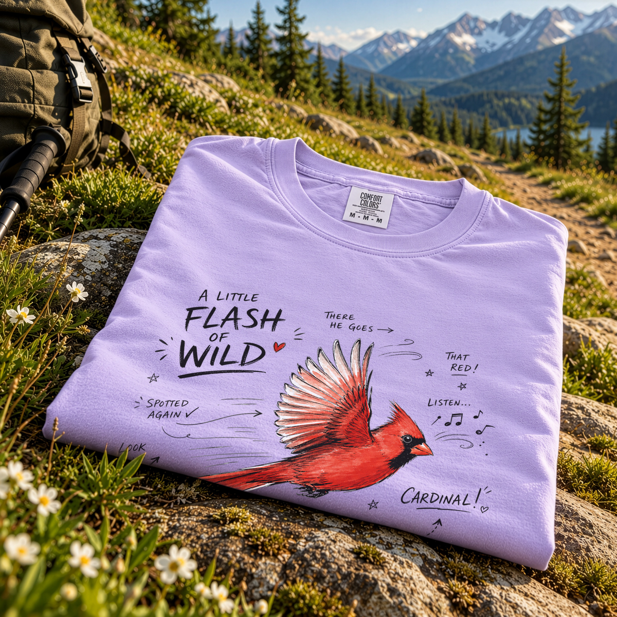 A Little Flash of Wild Comfort Colors Shirt – Northern Cardinal Tee