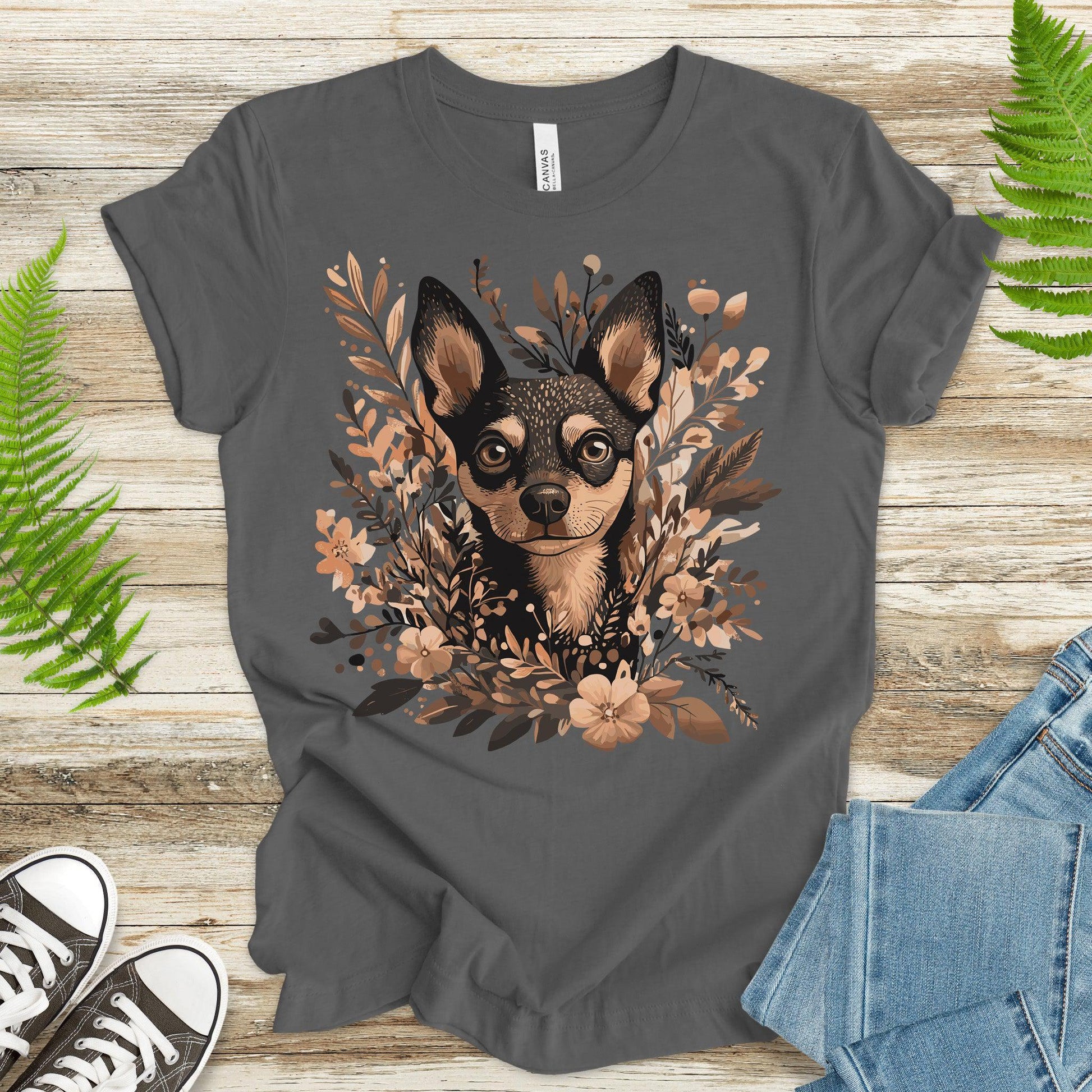 Floral Pincher: Elegant & Cute Dog T-Shirt - TShirtree