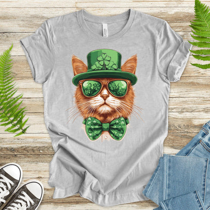 Paw-sitively Lucky: St. Patrick’s Day Cat T-Shirt - TShirtree