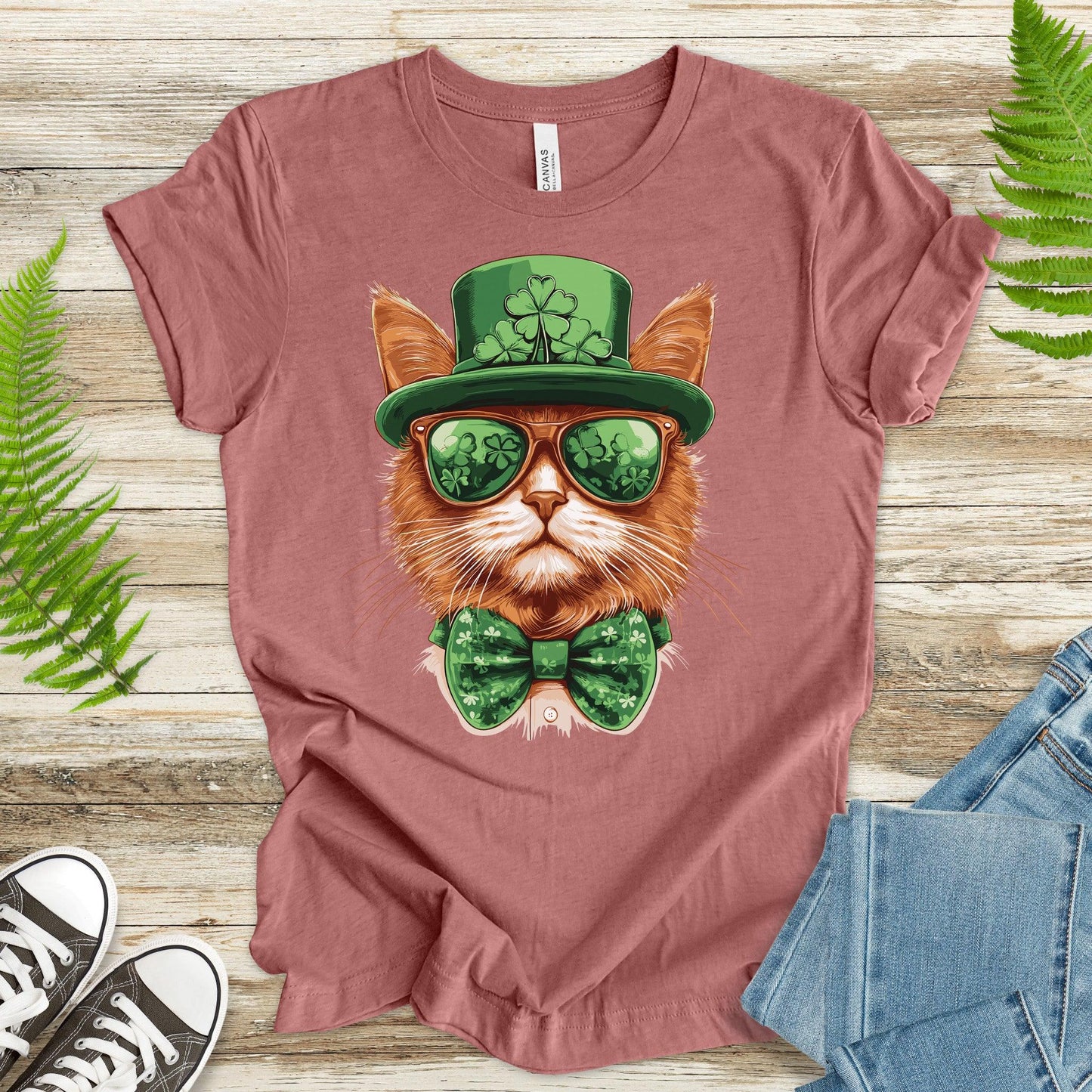 Paw-sitively Lucky: St. Patrick’s Day Cat T-Shirt - TShirtree