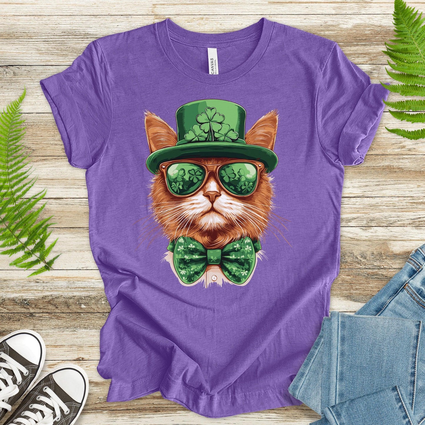 Paw-sitively Lucky: St. Patrick’s Day Cat T-Shirt - TShirtree