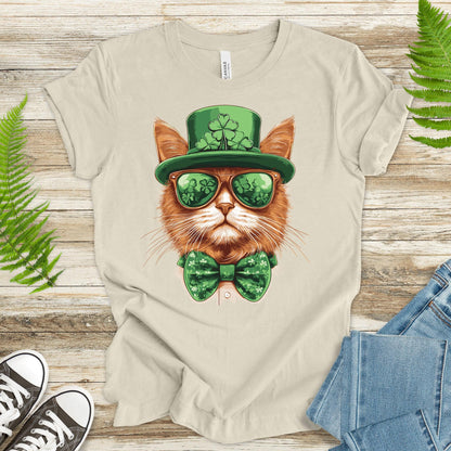 Paw-sitively Lucky: St. Patrick’s Day Cat T-Shirt - TShirtree