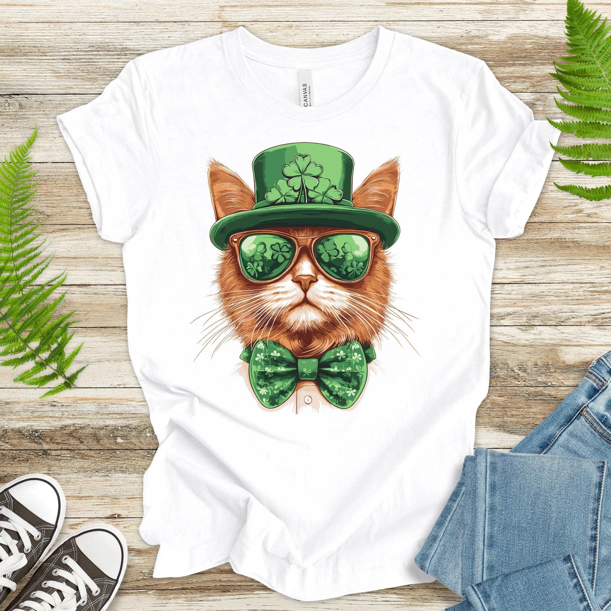 Paw-sitively Lucky: St. Patrick’s Day Cat T-Shirt - TShirtree