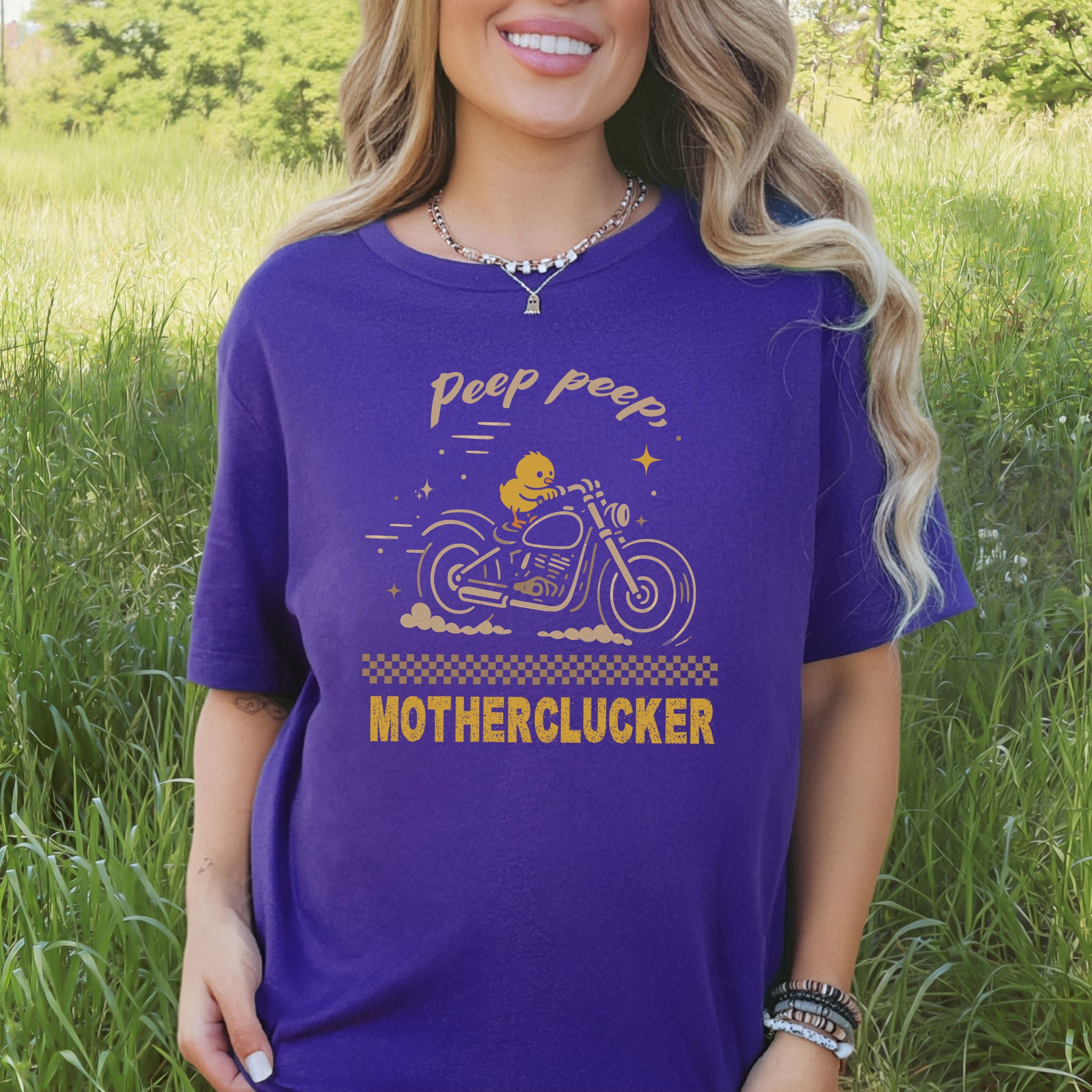 Funny Chicken Meme T-Shirt – Chick on Motorcycle Gift Tee for Chicken Lovers