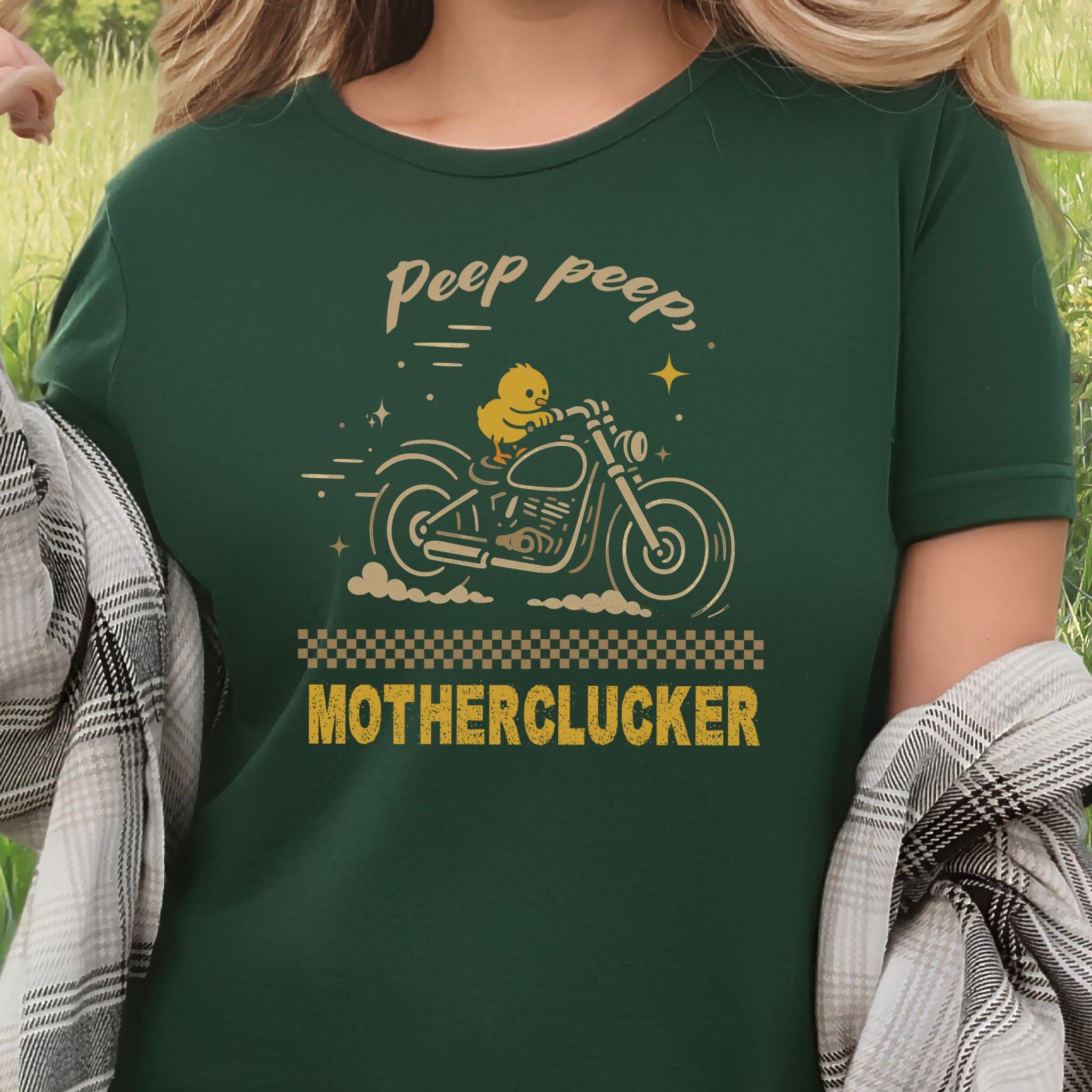 Funny Chicken Meme T-Shirt – Chick on Motorcycle Gift Tee for Chicken Lovers