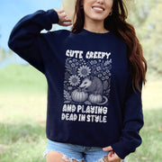 Cute Creepy Opossum Halloween Sweatshirt – Funny Possum Lover Fall Gift