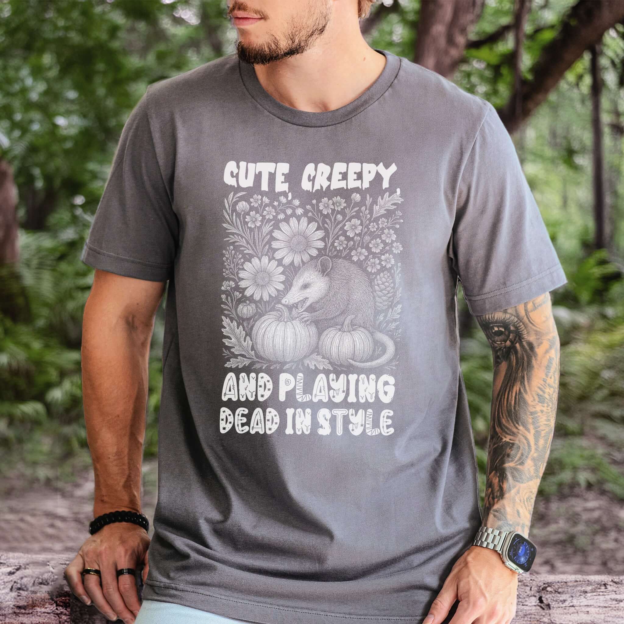 Cute Creepy Opossum Halloween Shirt – Funny Possum Lover Fall Tee