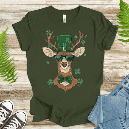 Lucky Stag: St. Patrick’s Day Deer T-Shirt - TShirtree