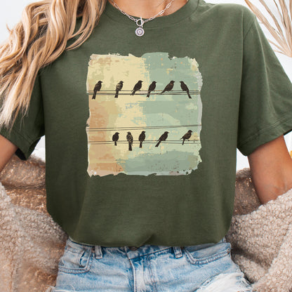 Birds on a Wire: Retro Vibes T-Shirt