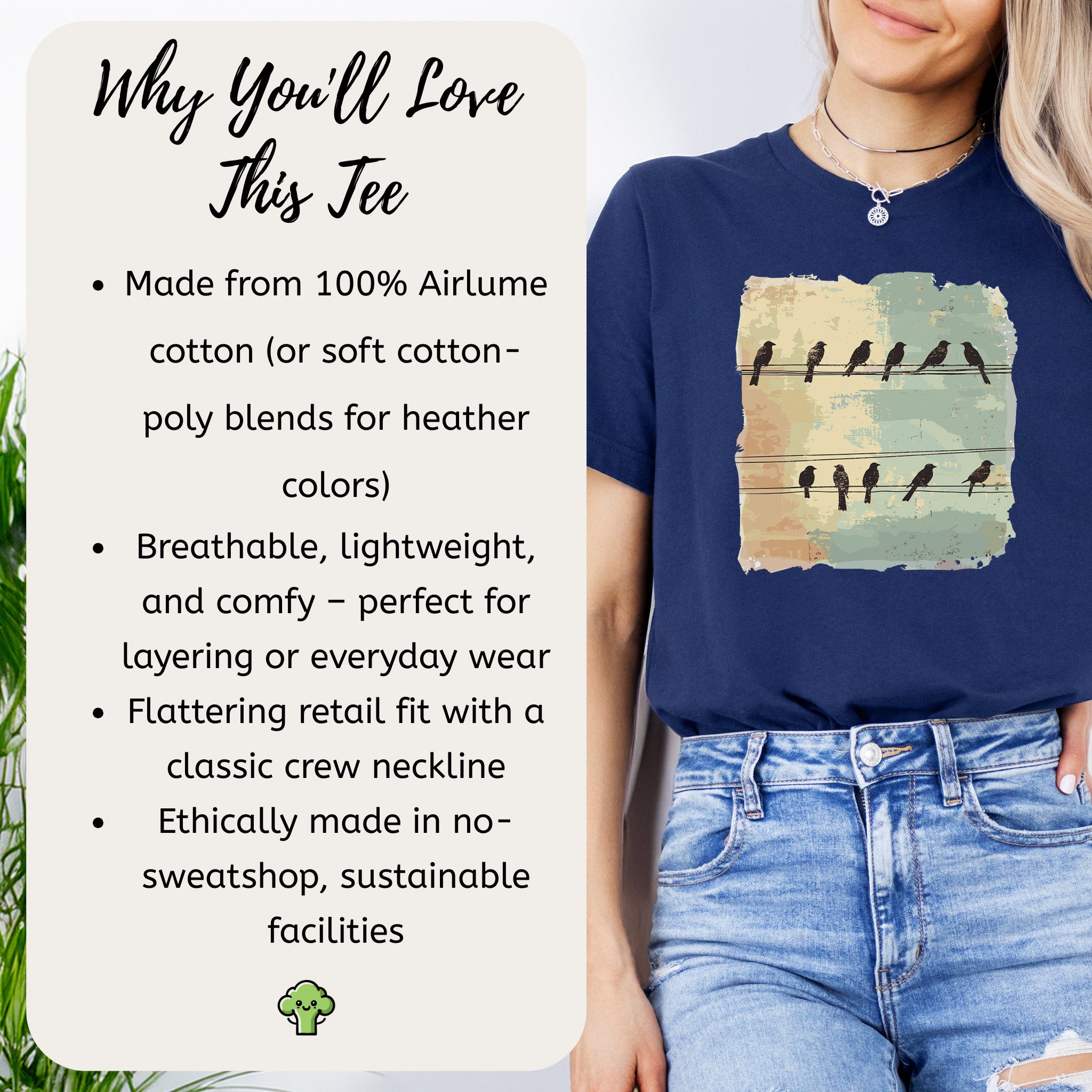 Birds on a Wire: Retro Vibes T-Shirt