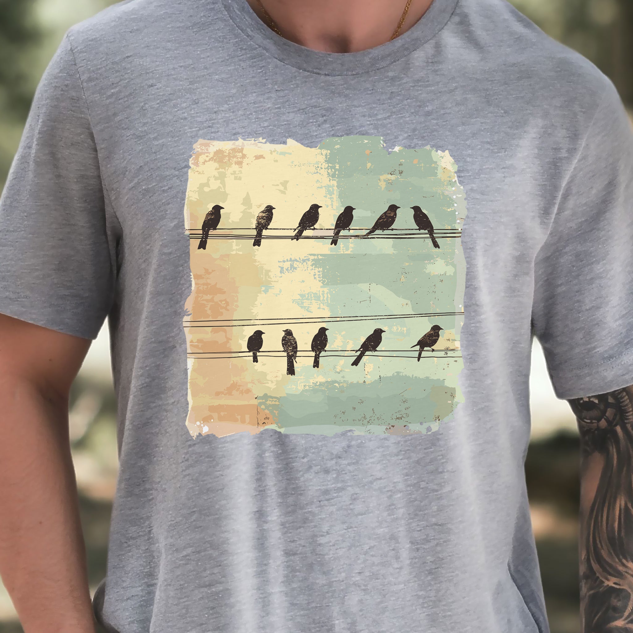Birds on a Wire: Retro Vibes T-Shirt