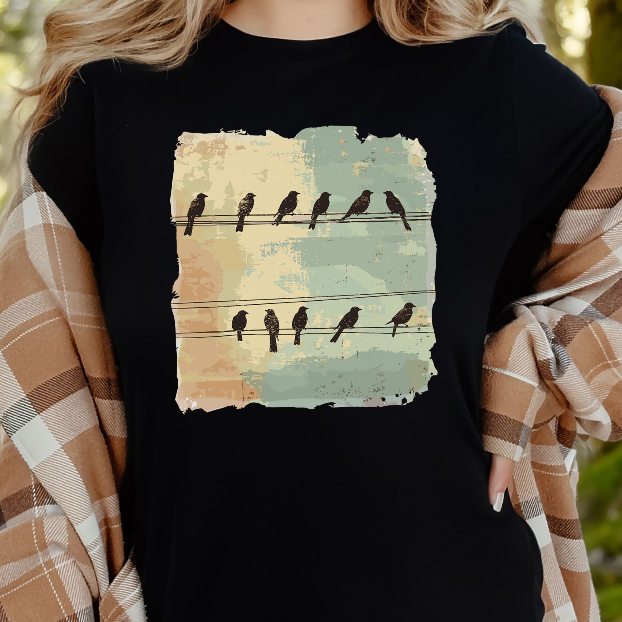 Birds on a Wire: Retro Vibes T-Shirt