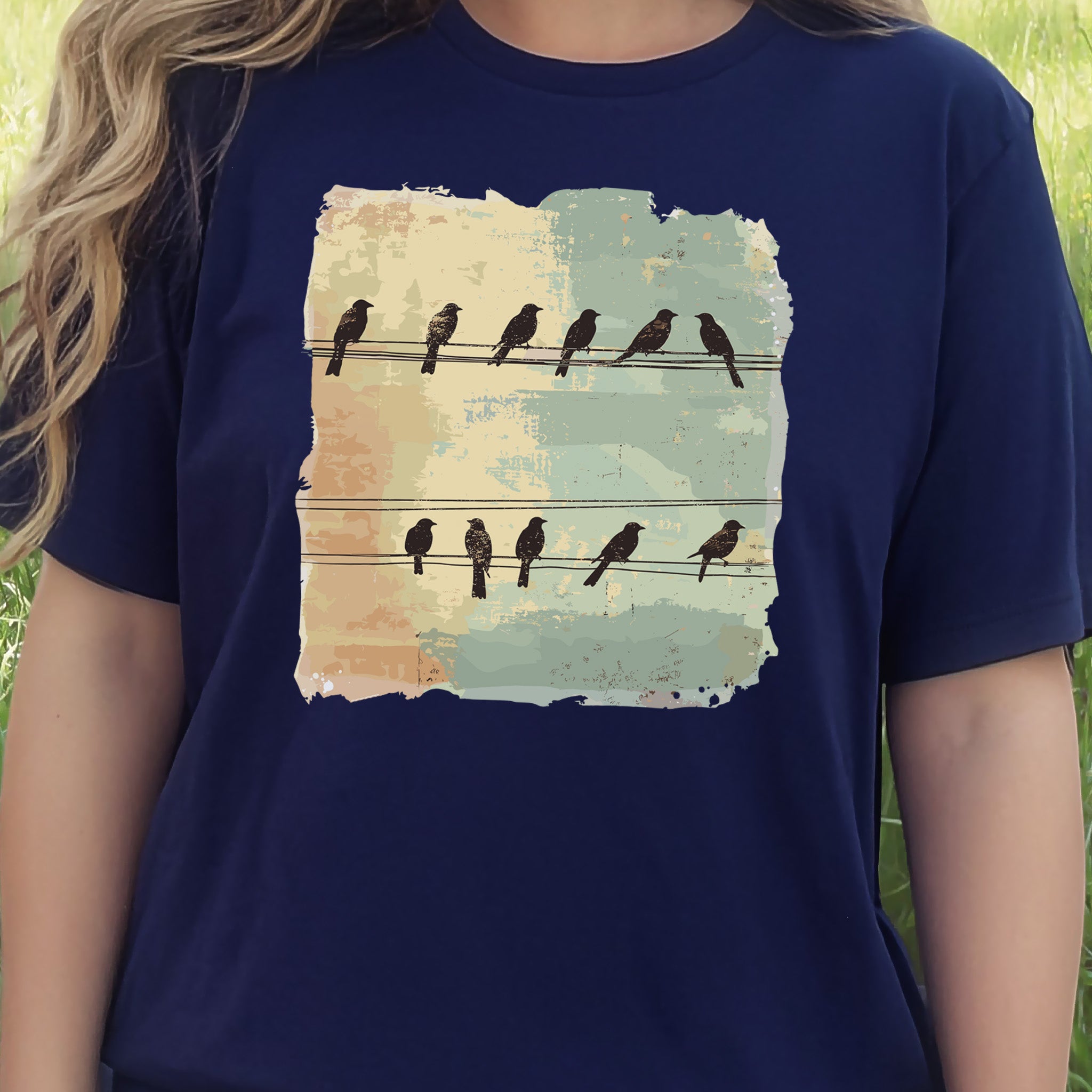 Birds on a Wire: Retro Vibes T-Shirt