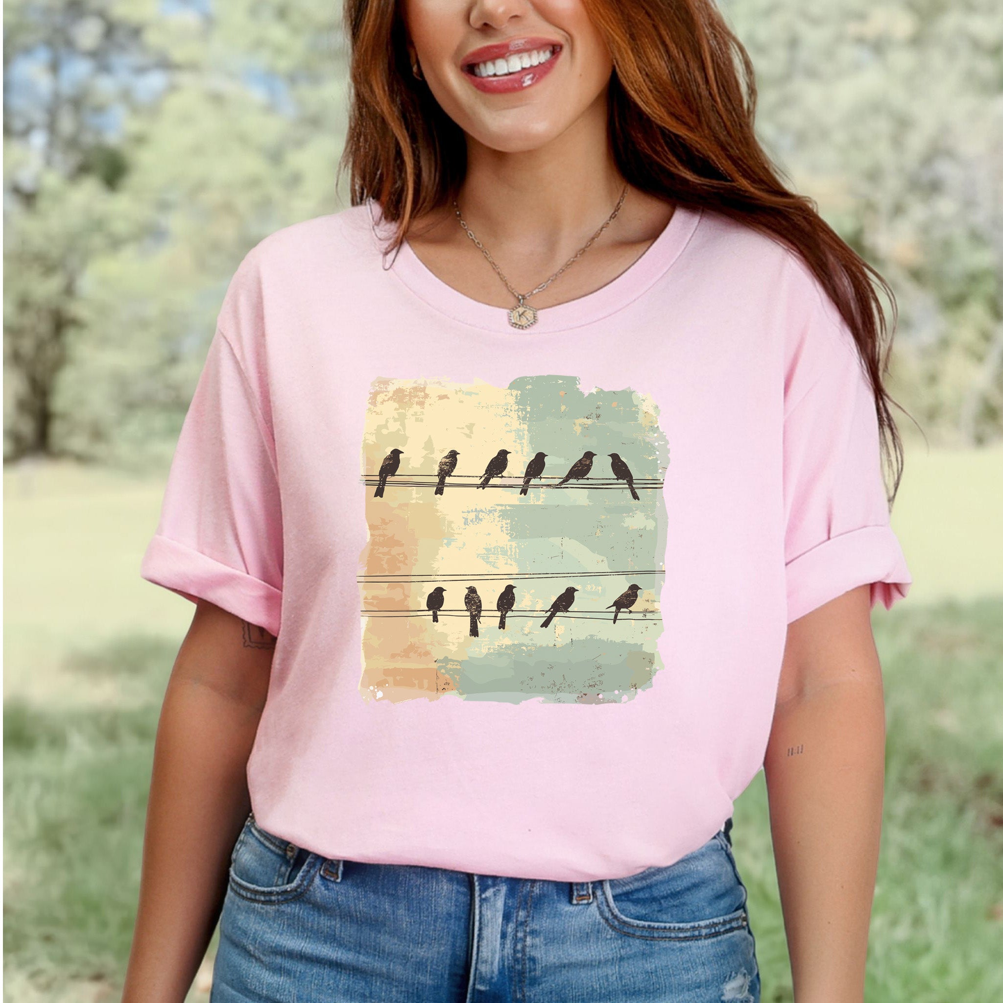 Birds on a Wire: Retro Vibes T-Shirt