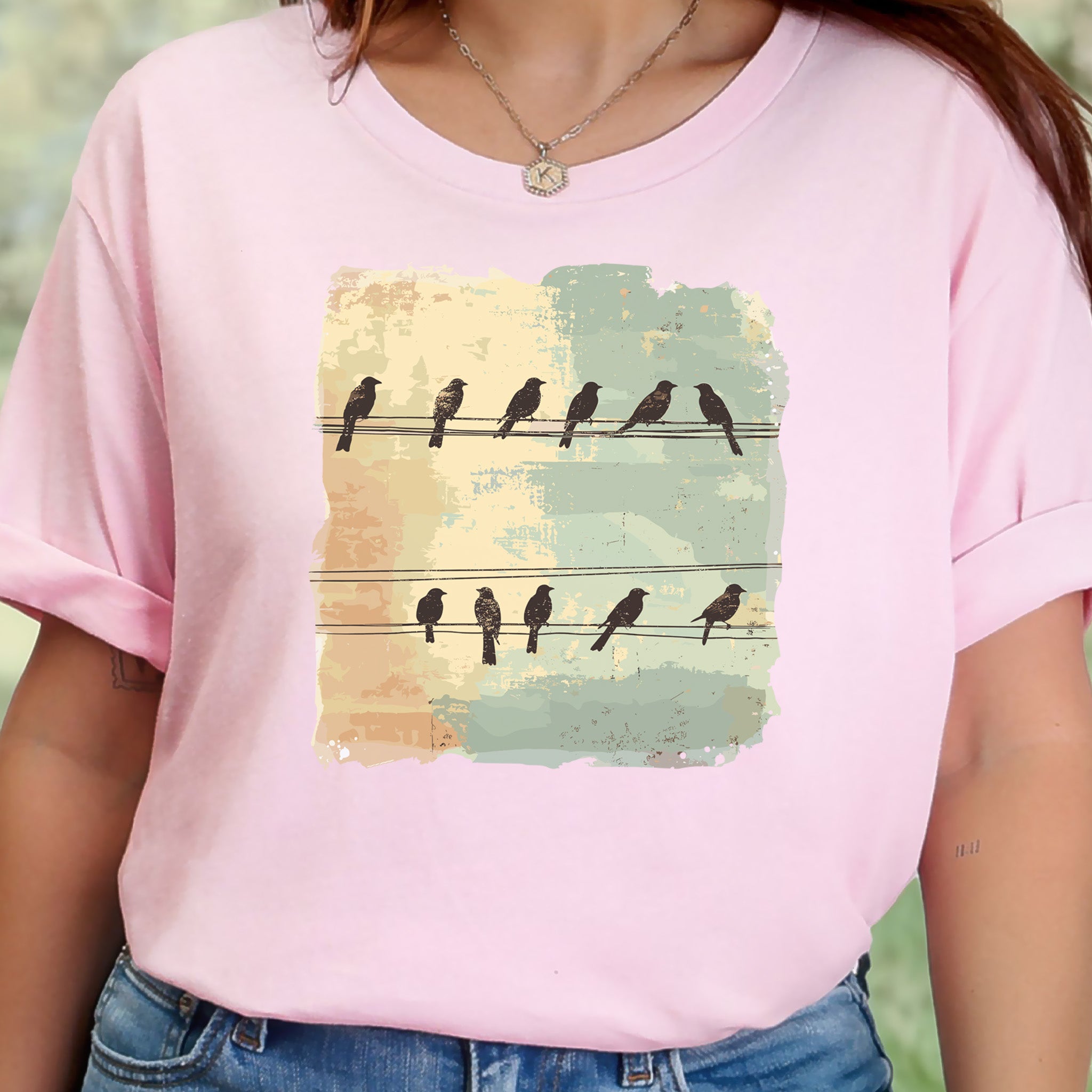 Birds on a Wire: Retro Vibes T-Shirt