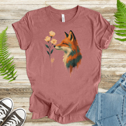 Floral Fox T-Shirt – Watercolor Cottagecore Nature Lover Tee