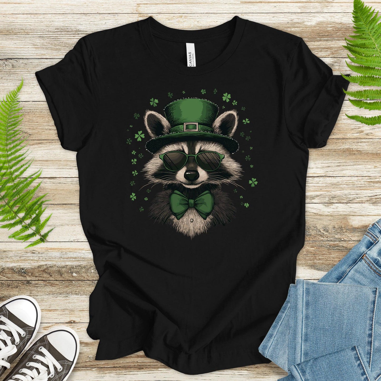 Shamrock Bandit: St. Patrick’s Day Raccoon T-Shirt - TShirtree