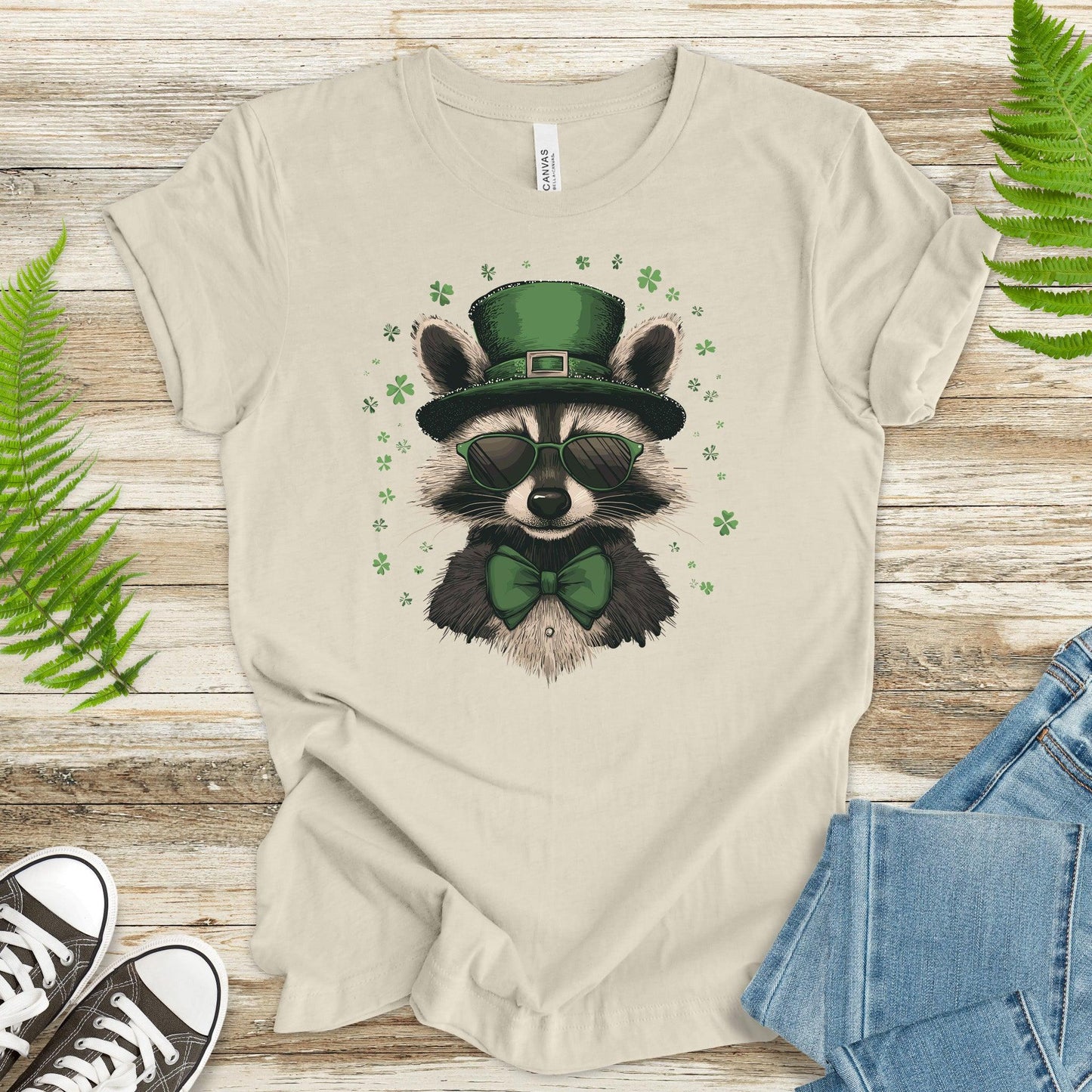 Shamrock Bandit: St. Patrick’s Day Raccoon T-Shirt - TShirtree