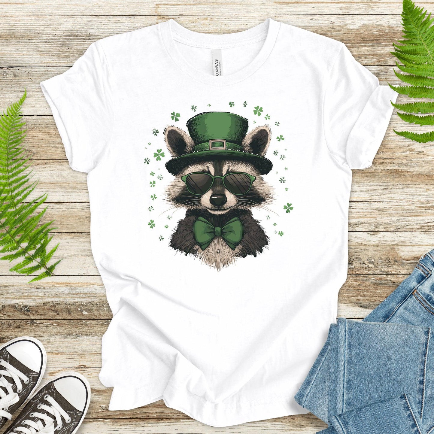 Shamrock Bandit: St. Patrick’s Day Raccoon T-Shirt - TShirtree