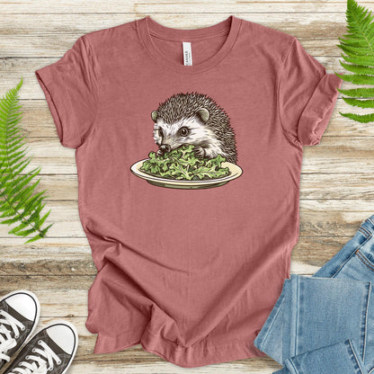 Hedgehog Eating Salad T-Shirt - TShirtree