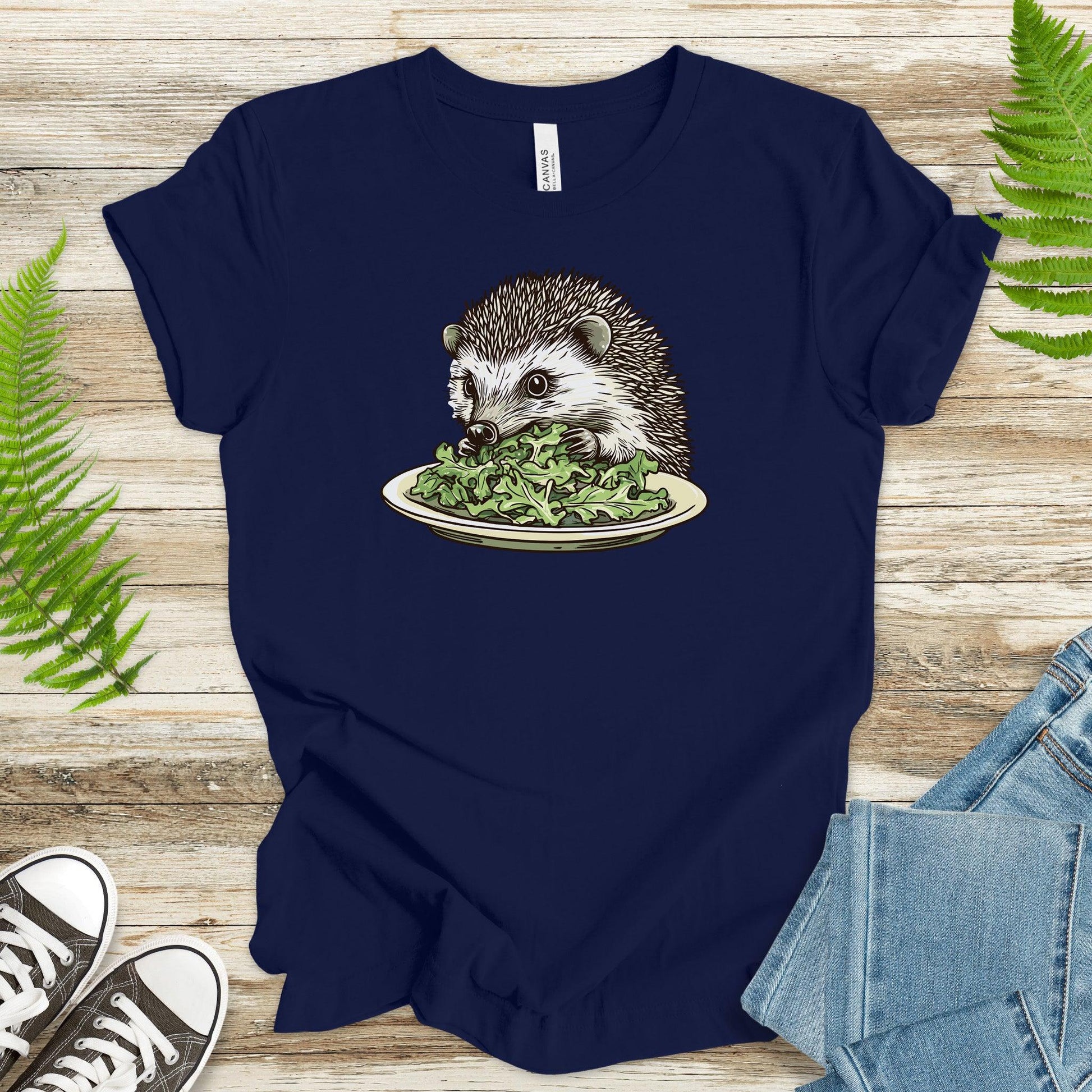 Hedgehog Eating Salad T-Shirt - TShirtree