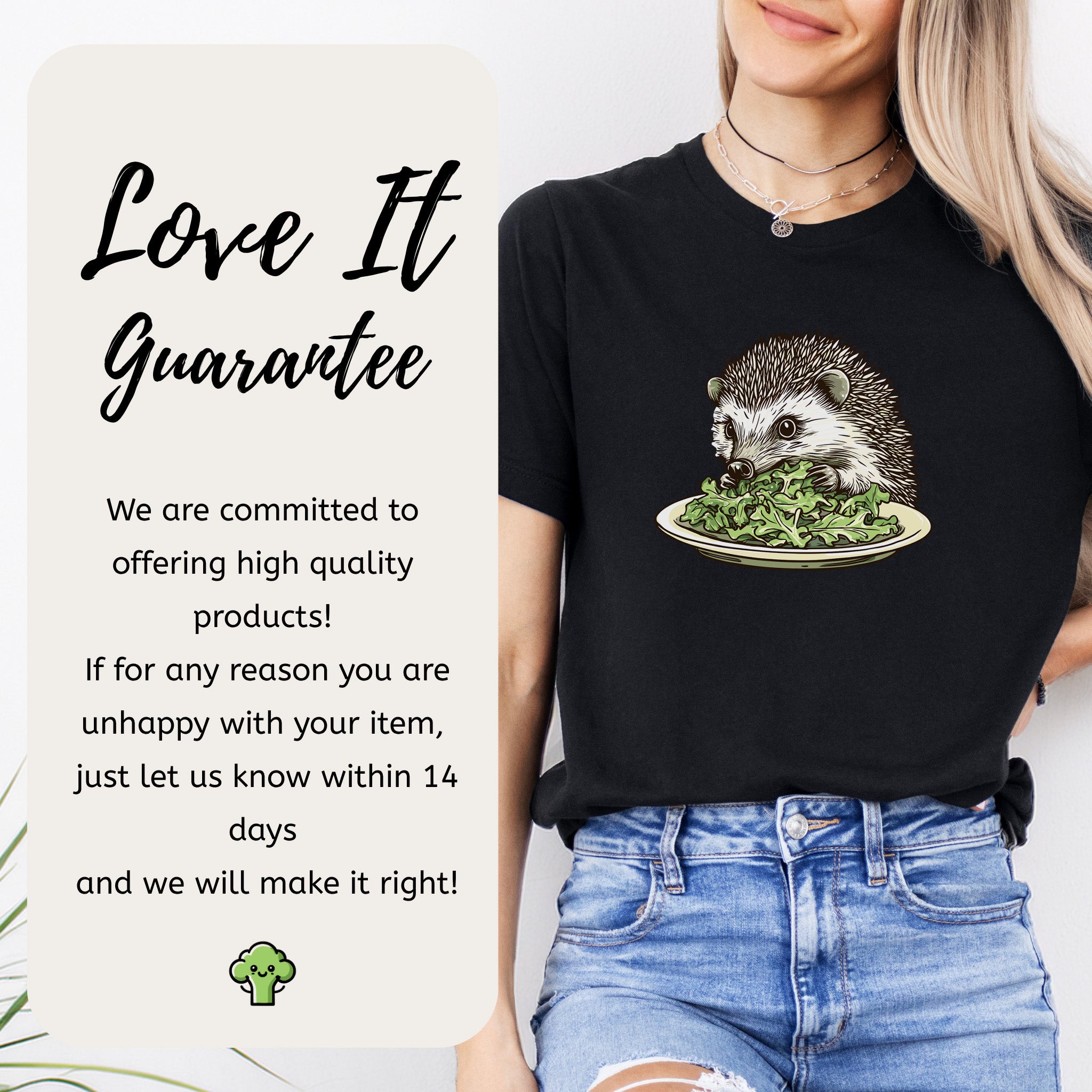 Hedgehog Eating Salad T-Shirt