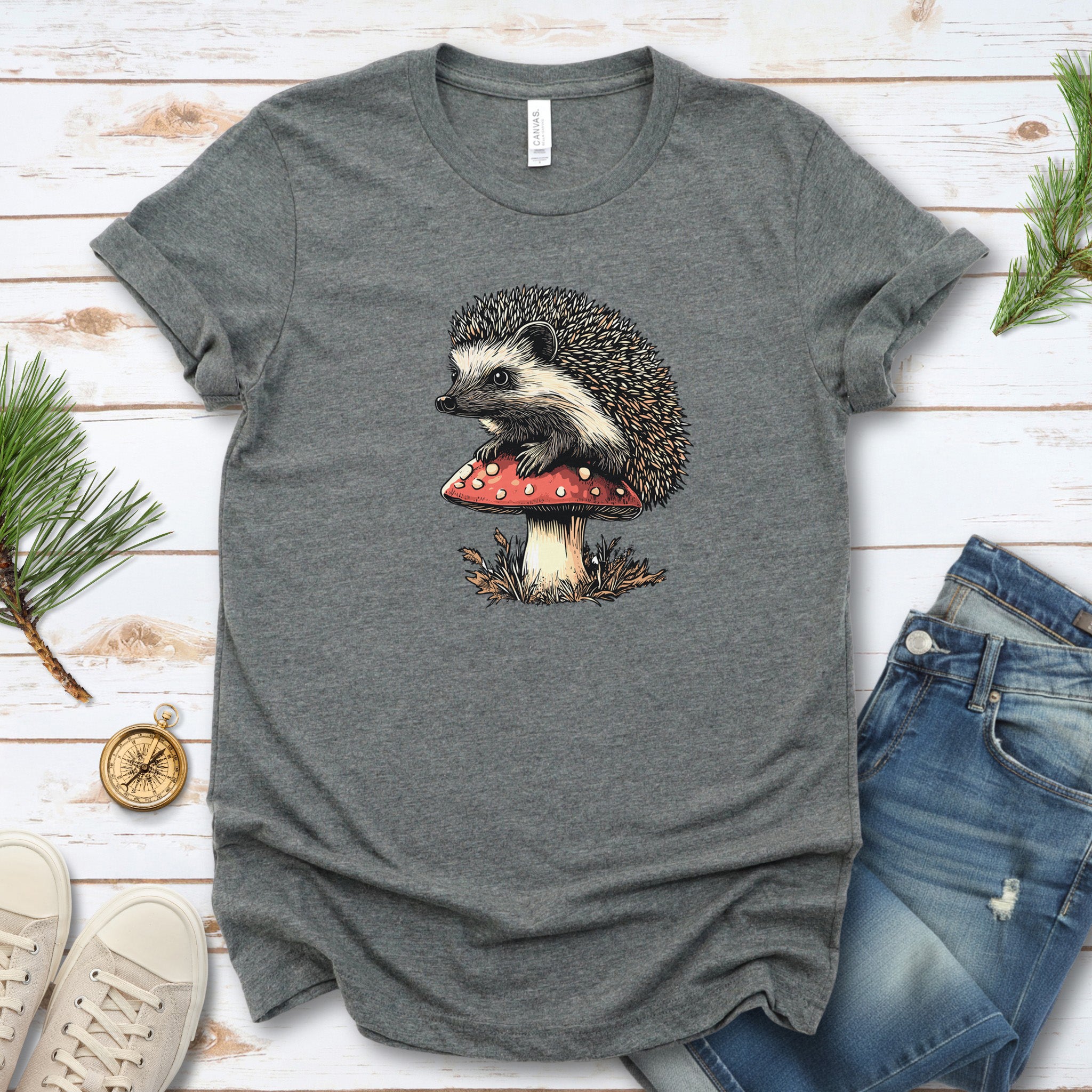 Hedgehog on Mushroom T-Shirt