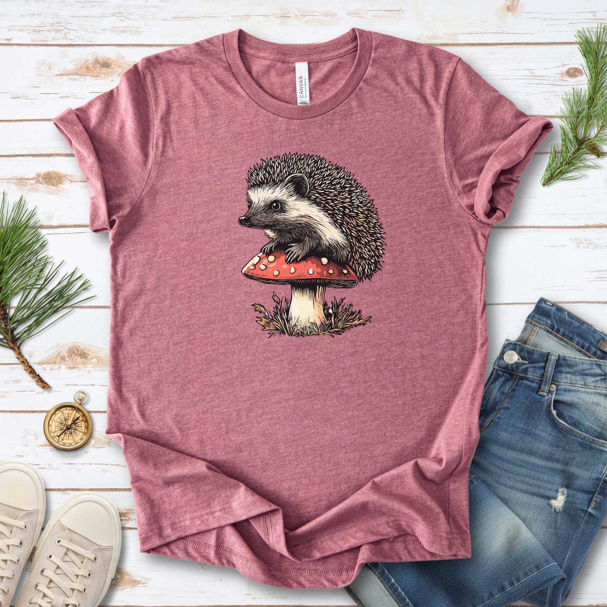Hedgehog on Mushroom T-Shirt