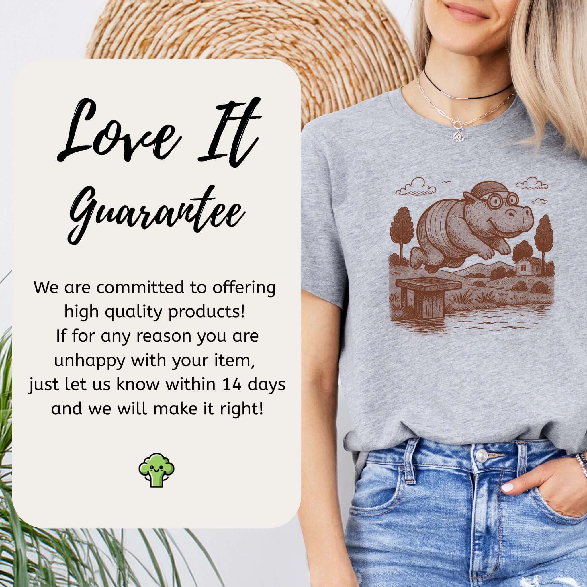 Hippo Morning Swim Retro T-Shirt