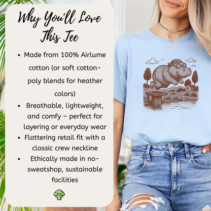 Hippo Morning Swim Retro T-Shirt
