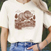 Hippo Morning Swim Retro T-Shirt