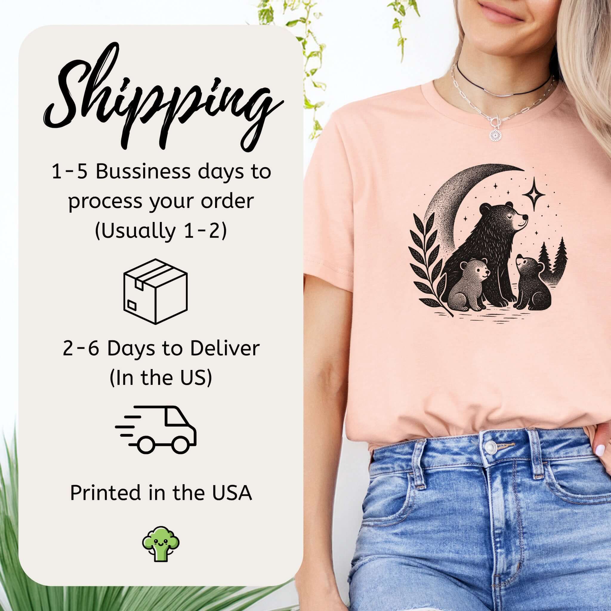 Mother Bear & Cubs Moonlight T-Shirt