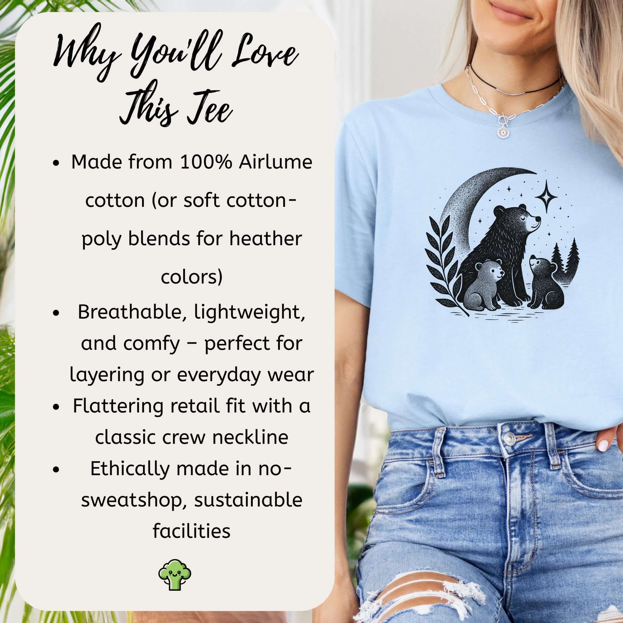 Mother Bear & Cubs Moonlight T-Shirt