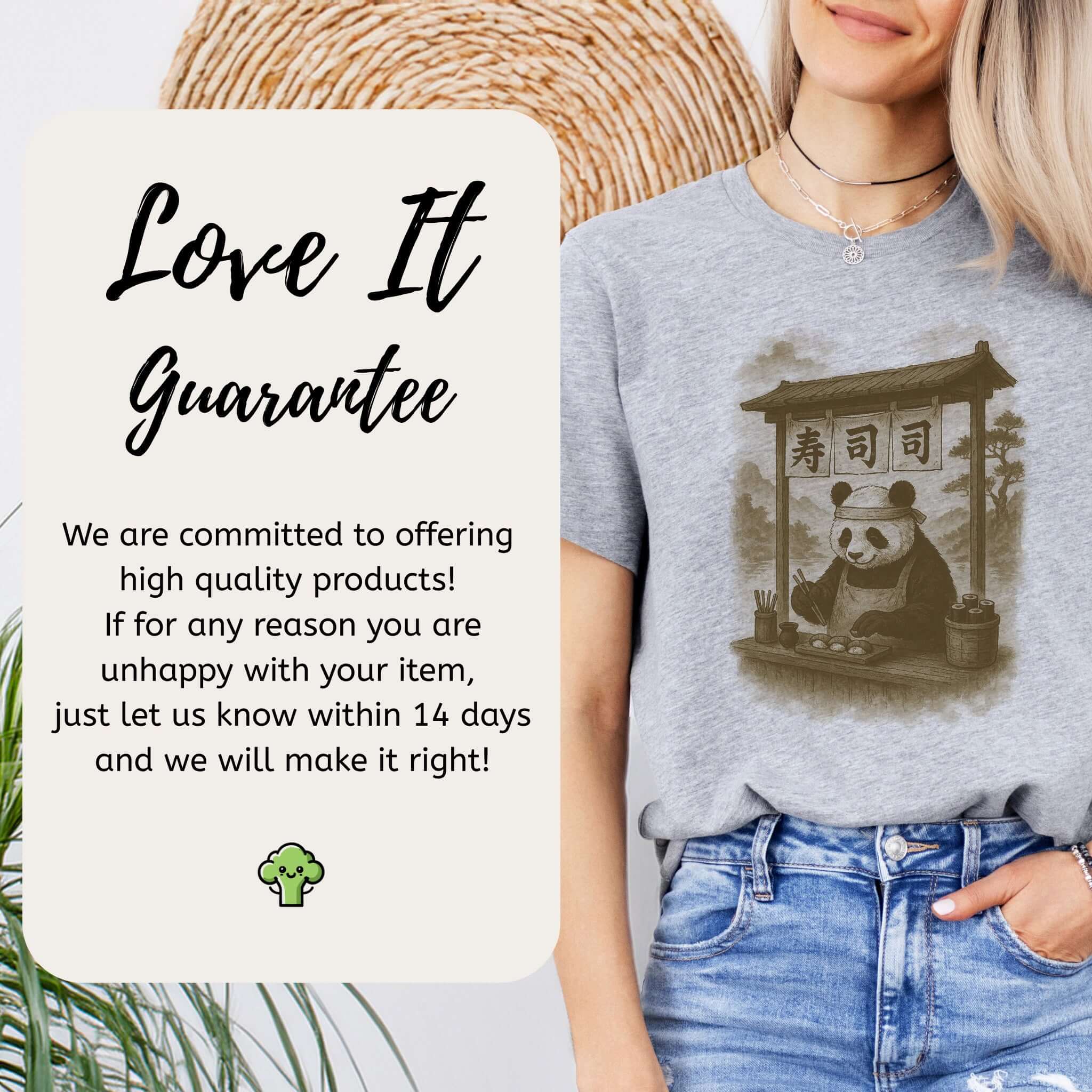 Panda Sushi Stall Japanese Style T-Shirt