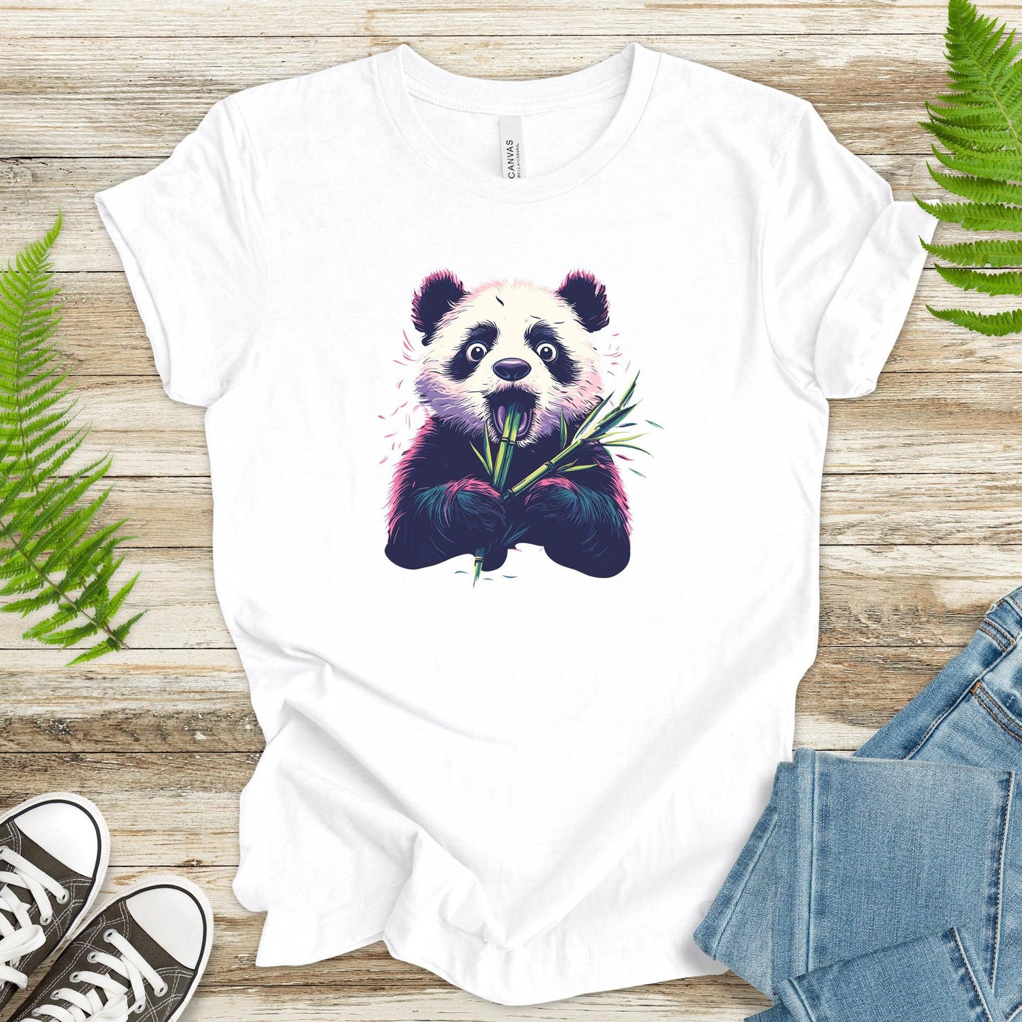 Panda Eating Bamboo Funny T-Shirt - TShirtree